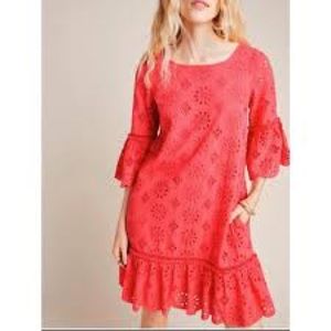Anthropologie Dani Eyelet Drop Waist Dress 2